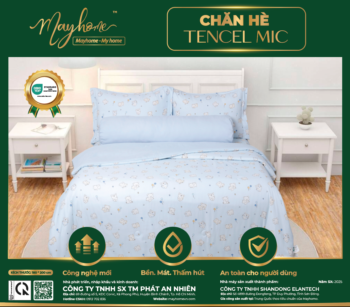 CHĂN HÈ CHẦN BÔNG TENCEL MIC 180*200CM (M23)