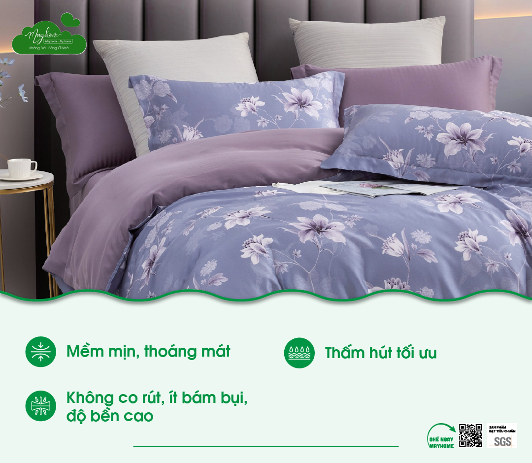 Bộ Drap TENCEL™ x MayHome M08/ 160*200cm (1133 - 08)