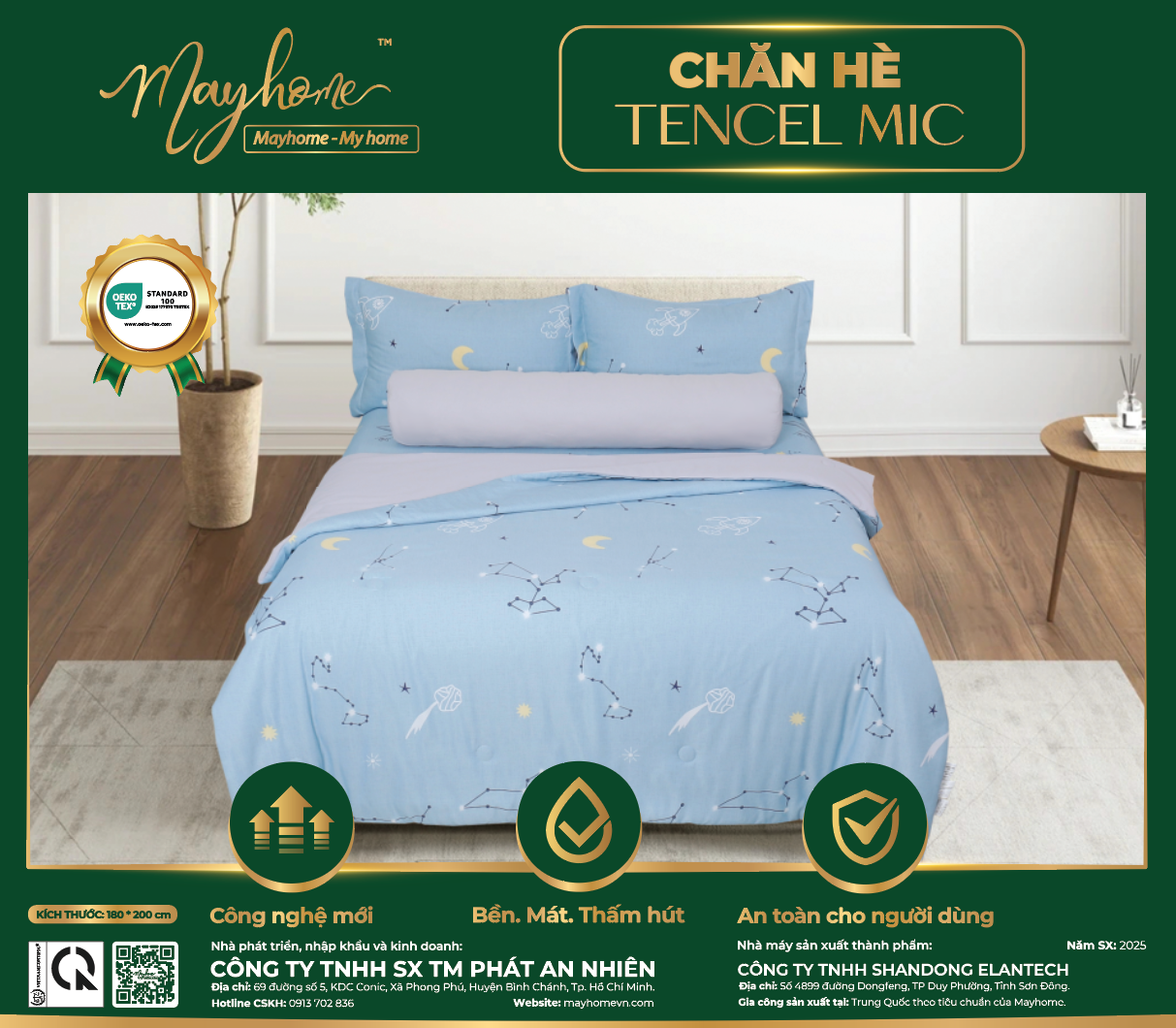CHĂN HÈ CHẦN BÔNG TENCEL MIC 180*200CM (M33)
